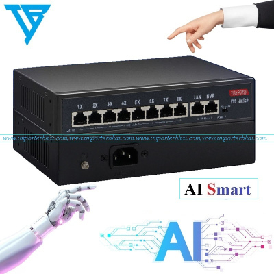 10 Port (8+2) full gigabit ultra hd network ethernet imported poe switch (54v 150w)